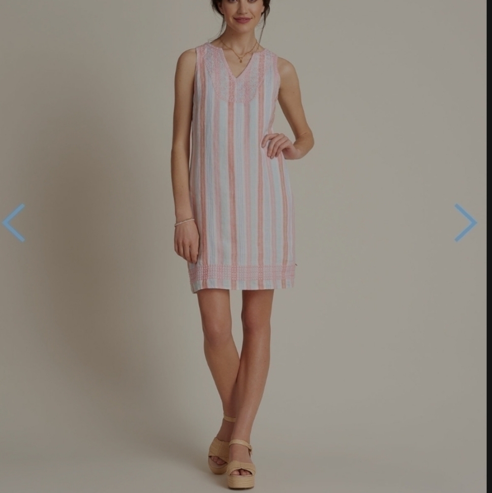 Hatley Portia Sheath Linen Dress - Sun Stripes. Size xsmall. Good preowned condi